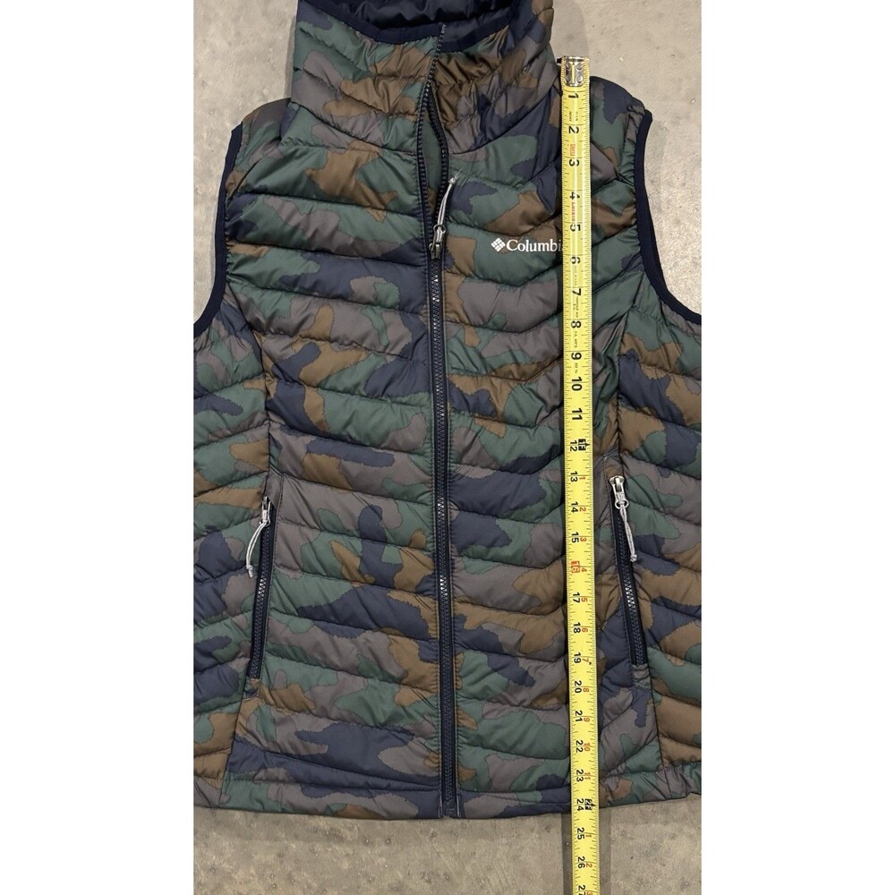 Columbia Omni-Heat Camo Puffer Vest Full Zip Zipped Pockets Womens Medium - Picture 4 of 8